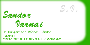 sandor varnai business card