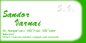 sandor varnai business card